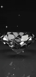 Sparkling diamond on dark background wallpaper for mobile device.