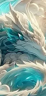 Elegant dragon artwork with mystical clouds.