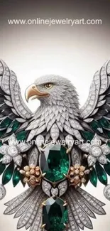 Elegant eagle design adorned with jewels.