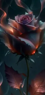 Enchanted rose with mystical glow.