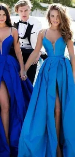 Elegant blue evening gowns with a classy look.