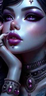 Fantasy art of an elegant woman with jewelry
