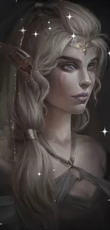 Elegant fantasy elf portrait with intricate mystical details.