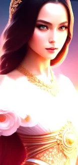 Elegant fantasy princess artwork with vibrant colors.