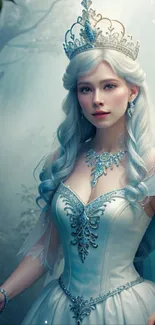 Elegant fantasy princess in royal gown with jewelry.