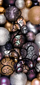 Festive elegant ornament design with sparkling details.