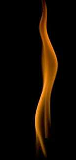 Mobile wallpaper of a single flame on black background.