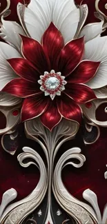 Elegant floral art design with rich colors and intricate details.