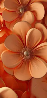 Elegant orange floral wallpaper with detailed petals.