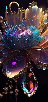 Elegant digital flower art with glowing and intricate details.