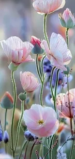 Elegant fantasy floral art with pastel flowers.