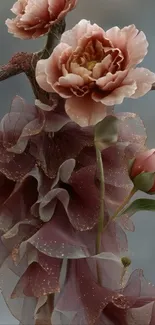 Artistic image of a floral dress with flowers as the focal point.