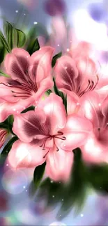 Elegant pink flowers on a soft-focus background.