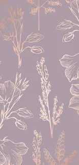 Lavender floral wallpaper with elegant botanical designs.