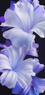 Elegant purple and white floral mobile wallpaper.