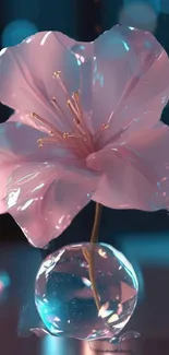 Elegant glass flower mobile wallpaper art.