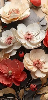 Elegant floral wallpaper with blossoms