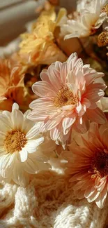 Elegant floral wallpaper with soft pastel petals.