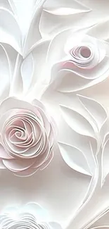 Elegant paper flower design in white and pink hues.