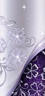 Elegant purple floral wallpaper for mobile.