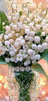 Bouquet of lilies in a decorative vase.