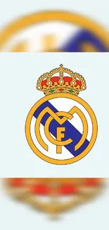 Football club emblem with gold and blue colors on mobile wallpaper.