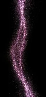 Elegant pink galaxy shimmer on black background wallpaper.