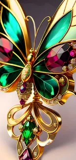 Elegant butterfly with gemstone wings and rich colors.