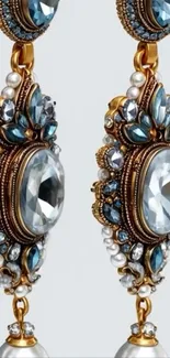 Luxurious gemstone earrings with intricate design.
