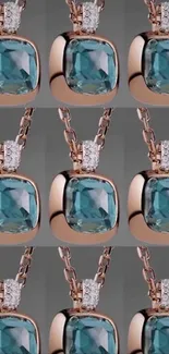 Elegant gemstone necklace pattern wallpaper.
