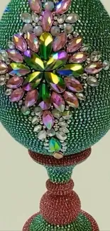 Intricate gemstone ornament with vibrant colors