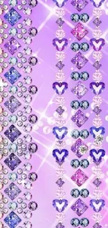 Lavender gemstone and pearl phone wallpaper with intricate patterns.