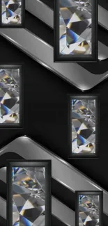 Elegant geometric wallpaper with intricate patterns and monochrome tones.