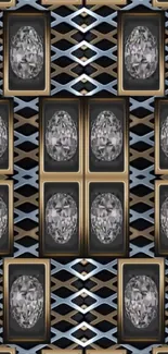 Geometric design with embedded diamond shapes in mobile wallpaper.