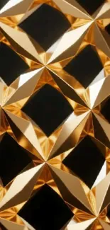 Geometric gold pattern wallpaper for mobile.