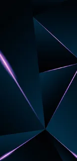 Elegant dark blue geometric phone wallpaper with glowing lines.