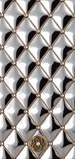 Elegant geometric silver phone wallpaper with a stylish pattern.