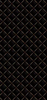 Black and gold geometric lattice pattern wallpaper for phones.