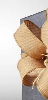 Elegant gift box with a burlap bow.