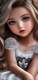 Artistic portrait of a young girl with long hair and expressive eyes.