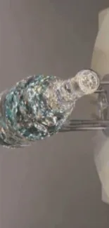 Elegant glass sculpture with metallic textures in modern style.