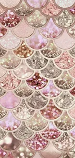 Elegant pink glittery fan pattern wallpaper for mobile phones.