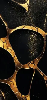 Elegant gold abstract wallpaper on black background.