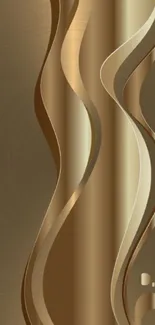 Elegant gold abstract wallpaper with flowing curves.