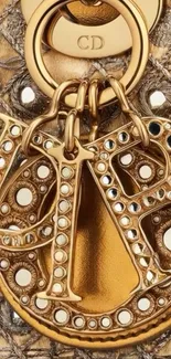 Luxurious gold accessory mobile wallpaper design.
