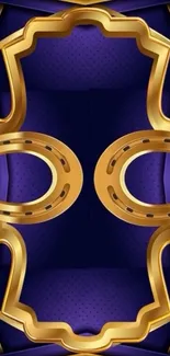 Elegant gold and blue abstract mobile wallpaper design.