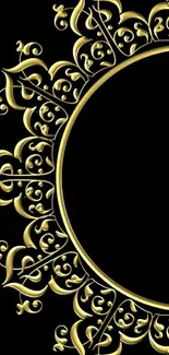 Luxurious gold floral design on a sleek black background.