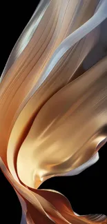 Elegant golden abstract flow wallpaper with fluid design.