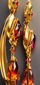 Elegant gold jewelry with intricate design.