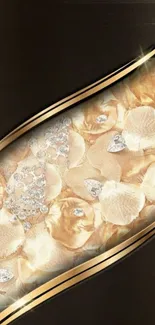 Luxurious golden petals with diamond accents wallpaper.